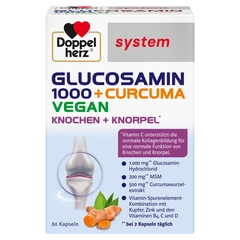 Doppelherz® system Glukozamin 1000 + Kurkuma Vegan, 60 kapsula