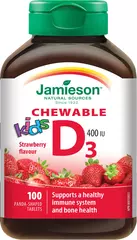 Jamieson Vitamin D3, tablete za žvakanje za djecu s okusom jagode