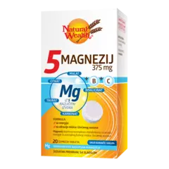 Natural Wealth 5 magnezij 375 mg + B +C, 20 šumećih tableta