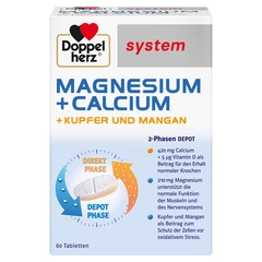 Doppelherz® system Magnezij + kalcij, bakar i mangan, 60 tableta