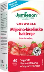 Jamieson Mliječno-kiselinske bakterije, tablete za žvakanje s okusom jagode
