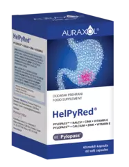 AURAXOL HELPYRED®, Pylopass, kalcij, cink i vitamin E, 60 kapsula